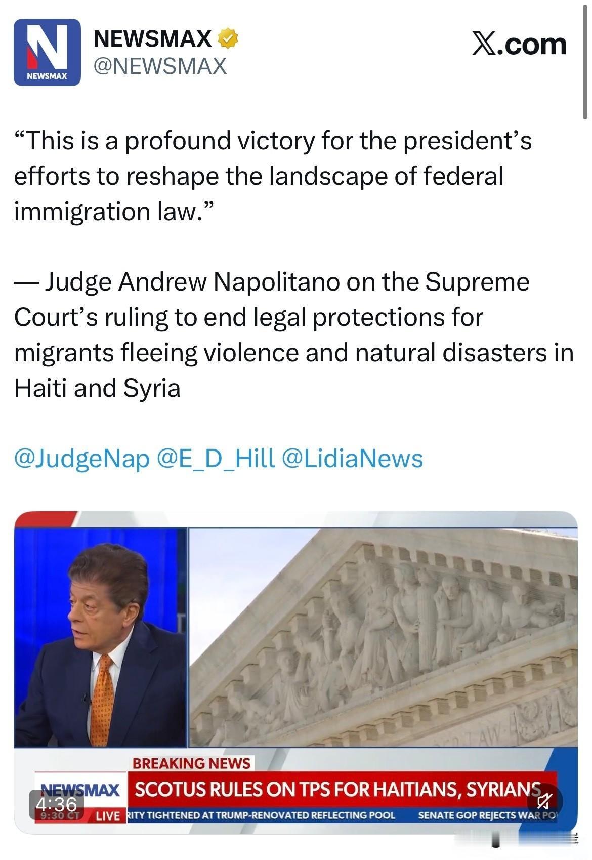 “总统重塑联邦移民法律格局的举措迎来意义深远的胜利。”
——Andrew Nap