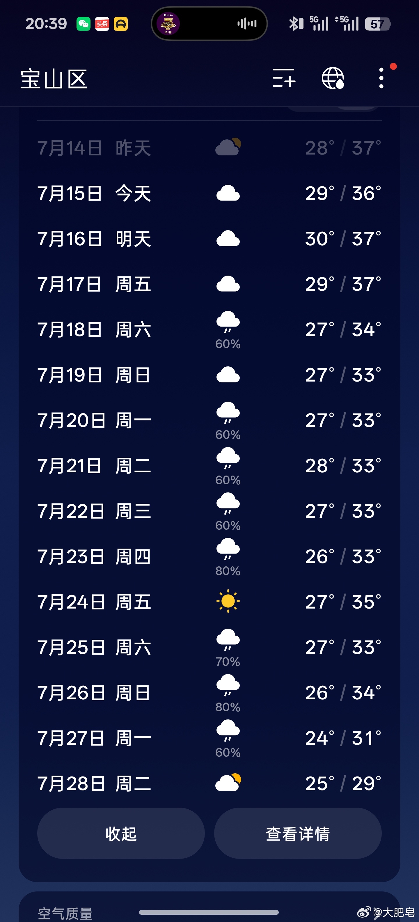 上海未来几天天气看起来不妙啊 