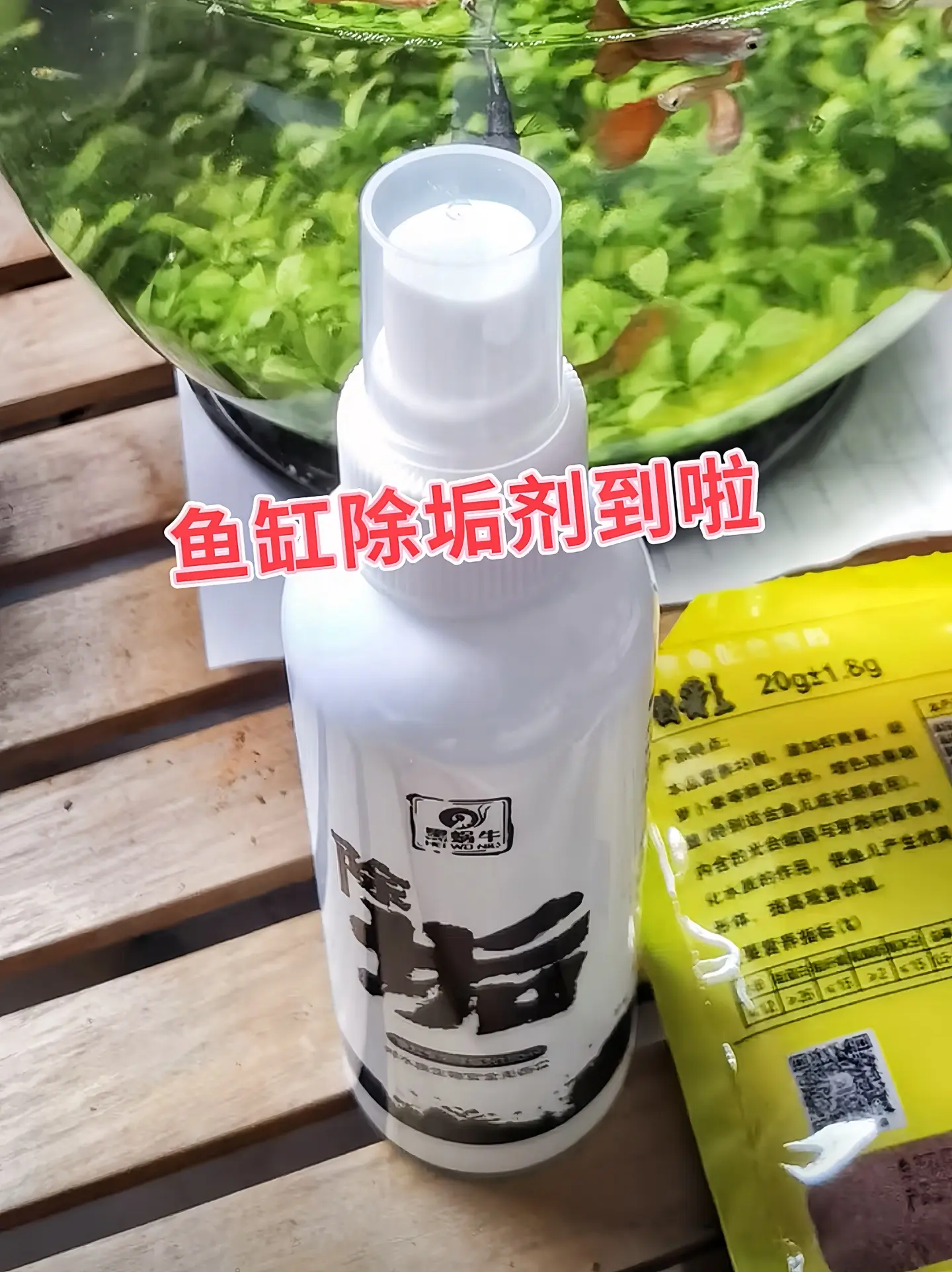 鱼缸专用除垢剂，有鱼也能用，不伤鱼虾和水草，一喷一擦，轻松搞定水垢，还...