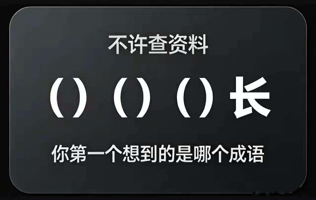 不许上网查，只凭你的知识储备，你第一反应想到的是什么词？（）（）（）长 