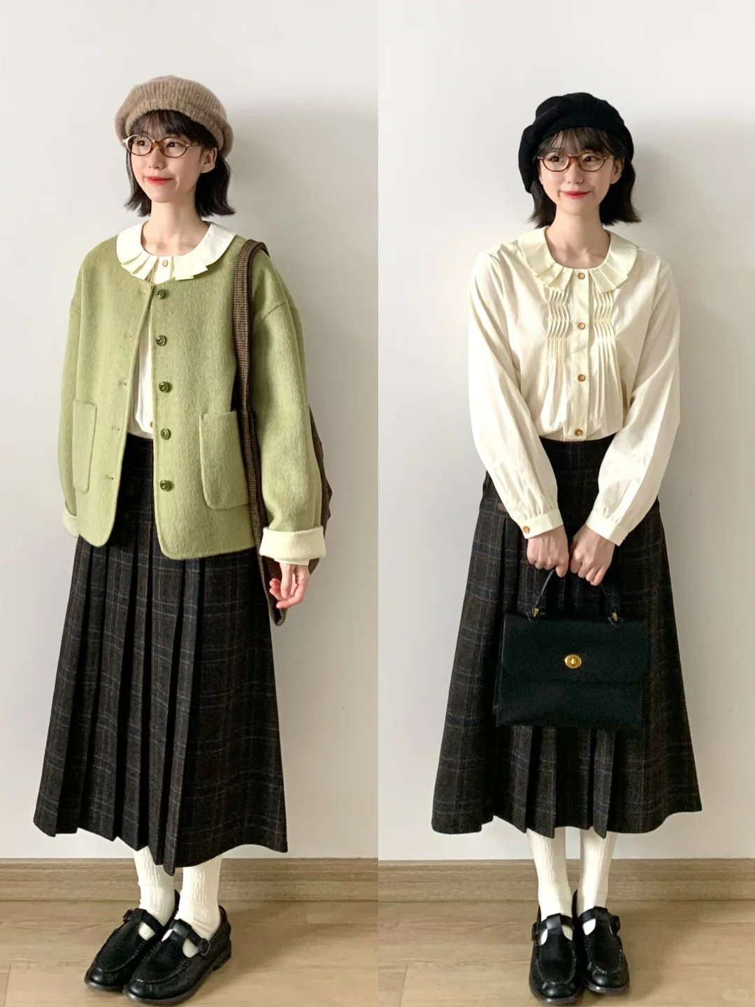💼秋冬不露腿的复古日系穿搭灵感