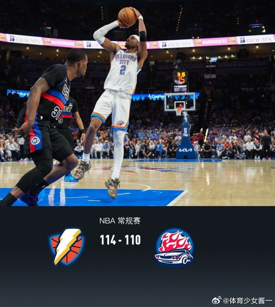 活塞vs雷霆雷霆加时114-110险胜活塞，亚历山大47+5+3，保罗-里德21