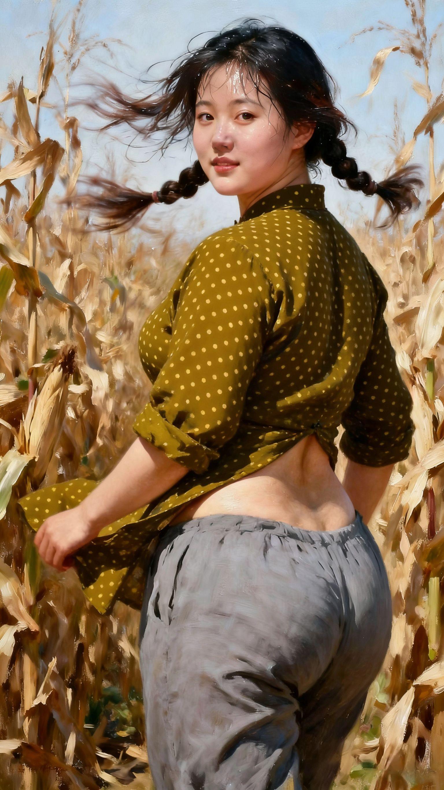 绘画题材 复古穿搭 背景素材大自然美景