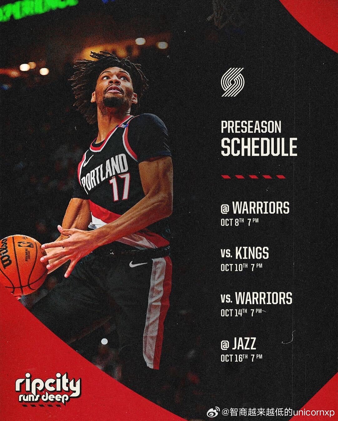 开拓者公布季前赛赛程杨瀚森NBA[超话] ​​​