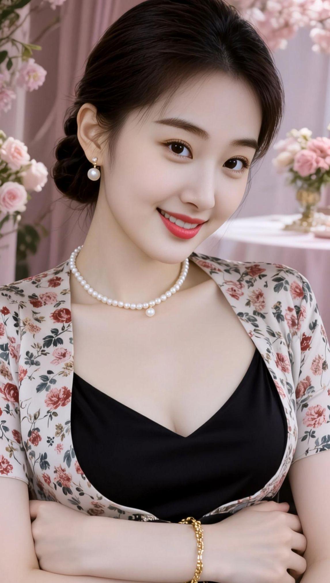 AI优雅风情写真 抖音ai创作 甜美花饰风格