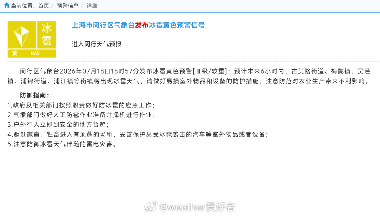 强对流天气冰雹【上海两区发布冰雹预警】雷达看，目前上海附近有多个超级单体发展中，