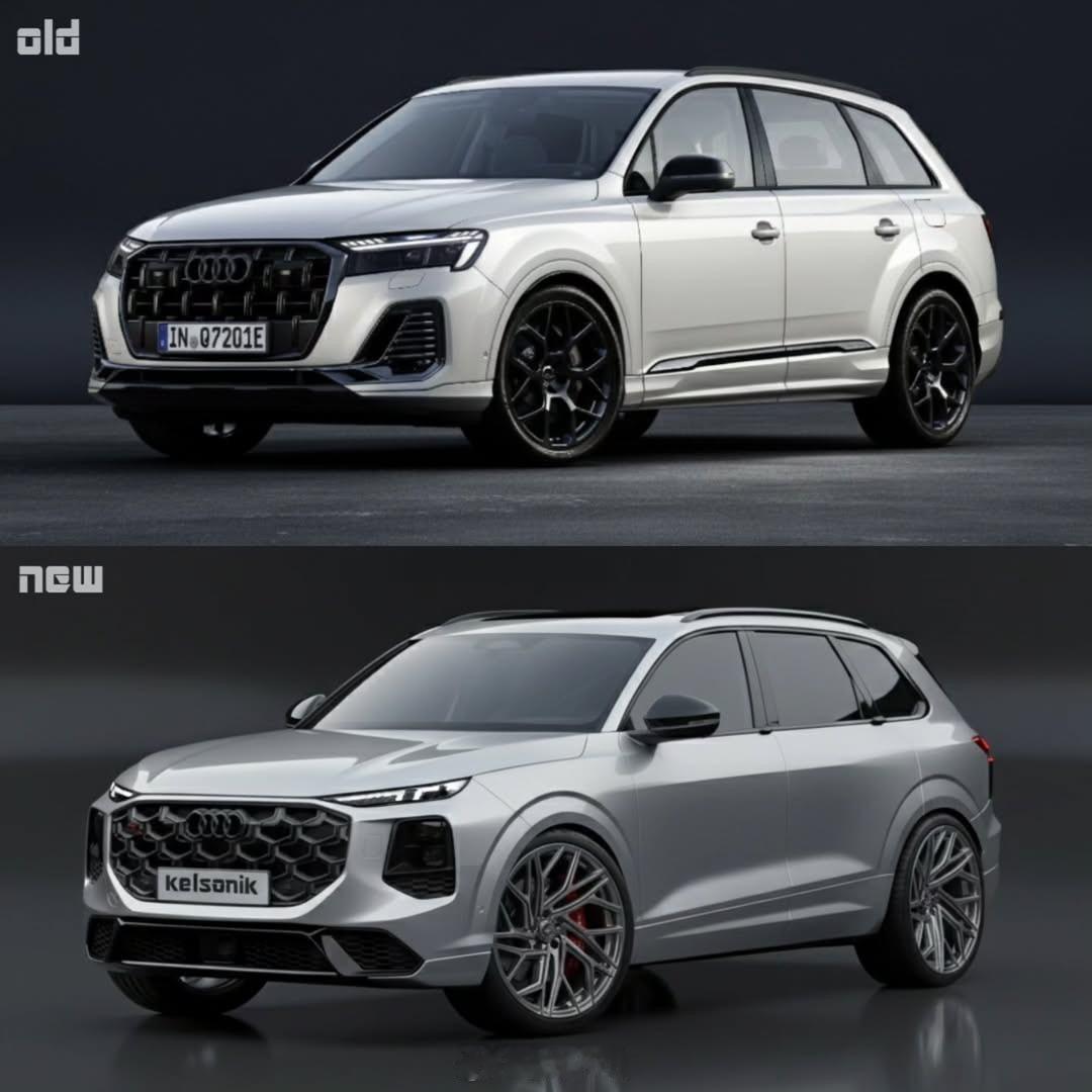 新老奥迪Q7对比 现款 & 全新（渲染图）奥迪Q7对比，大家更喜欢新还是老设计