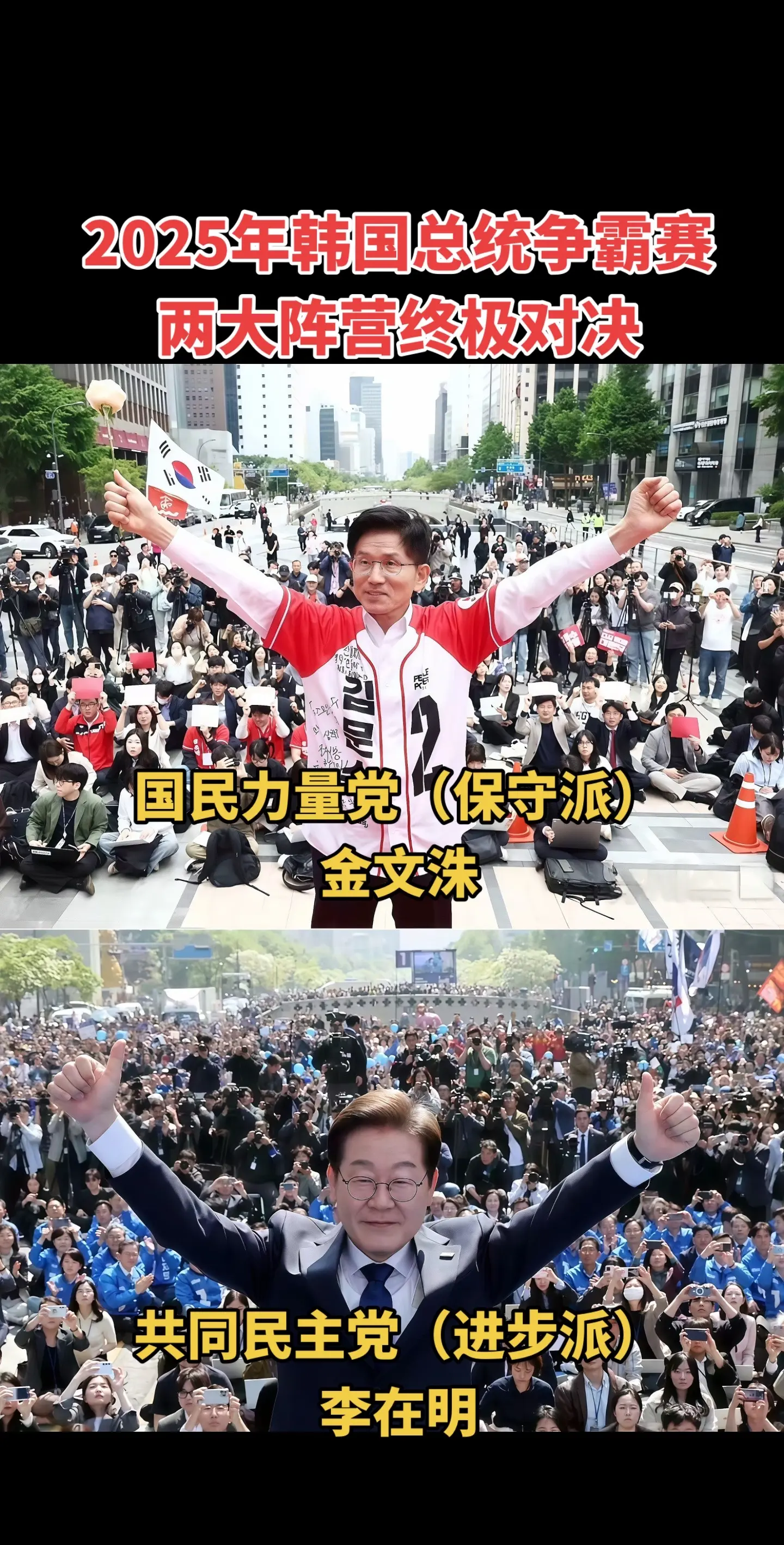2025年韩国总统争霸赛。两大阵营终极对决！
