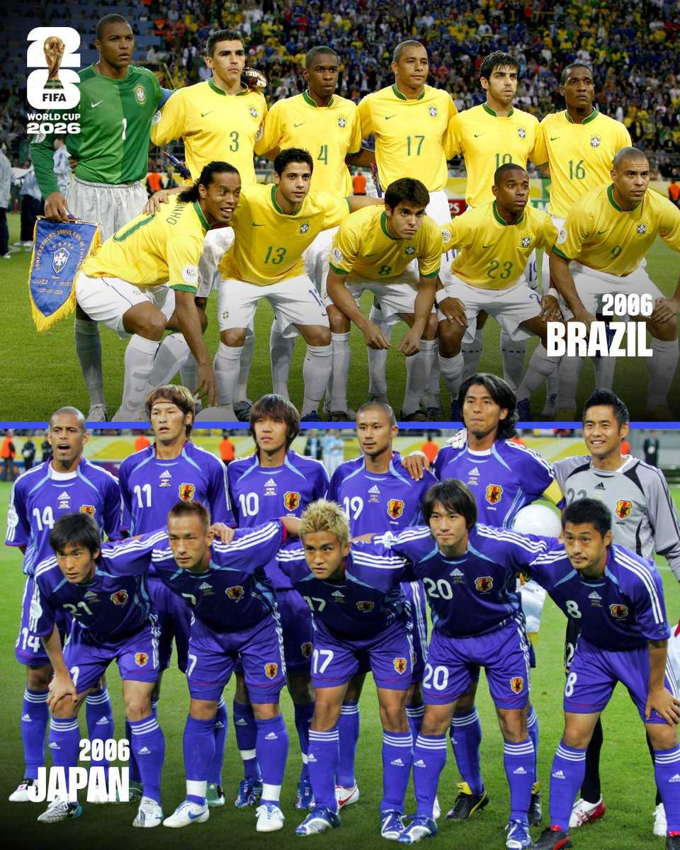 世界杯32强已确定28席  巴西、日本时隔20年再次在世界杯相遇，当年两队阵容，