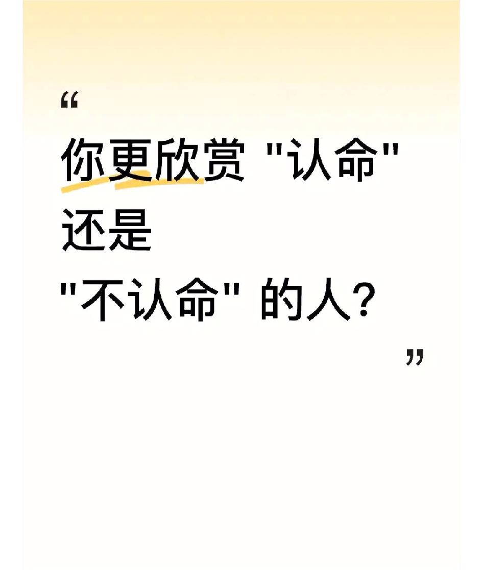 认命，是被现实磨平棱角，学会了妥协；不认命，是撞了南墙也不回头，偏要给命运改剧本