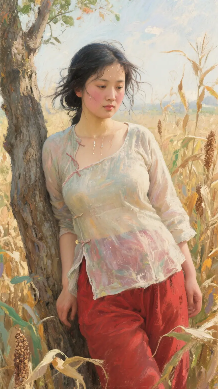 秋天的田野 画画