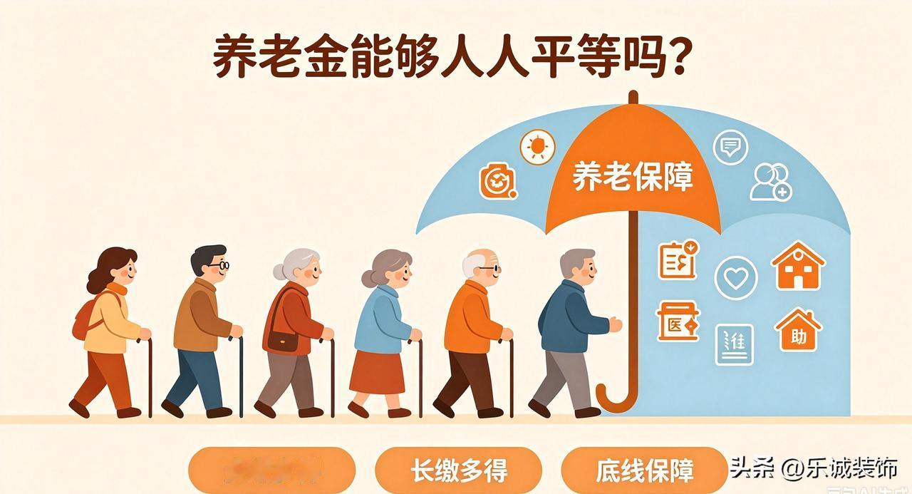 养老金本该人人平等！
现行制度遵循多缴多得、长缴多得原则，缴费基数、缴费年限、退