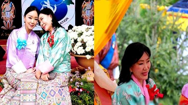 不丹王太后多吉旺姆现身基金会活动，69岁依旧精神矍铄，一身粉衣更显活力！你以为这