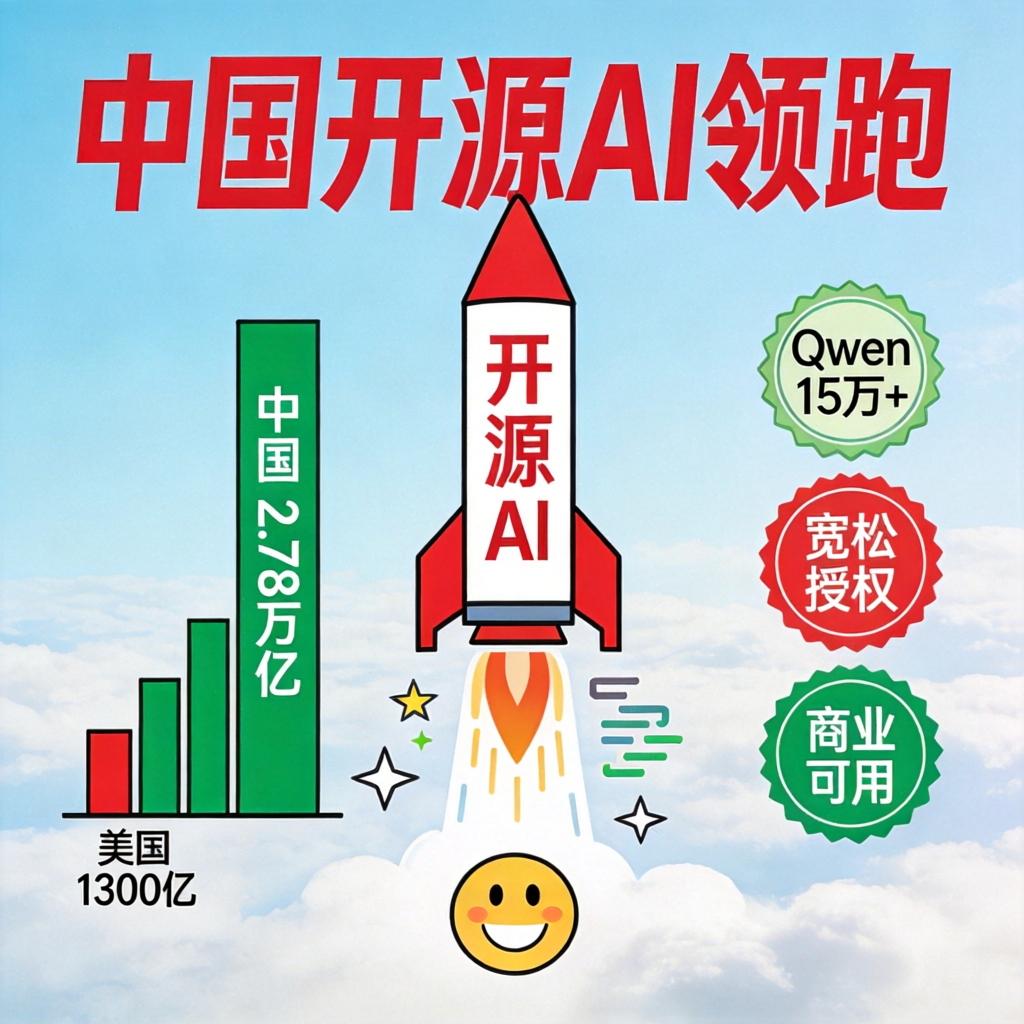 Hugging Face报告：中国开源AI模型参数规模碾压美国，Qwen衍生模型