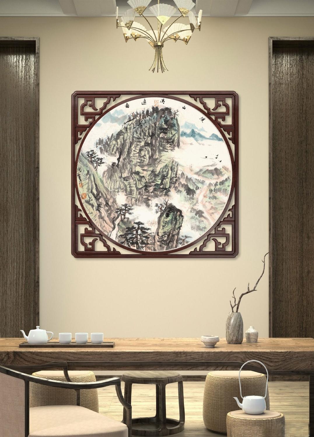 从阳先顺的《溪山清远图》，第一反应是想起南宋夏圭那幅同名的传世长卷，夏圭的原作是