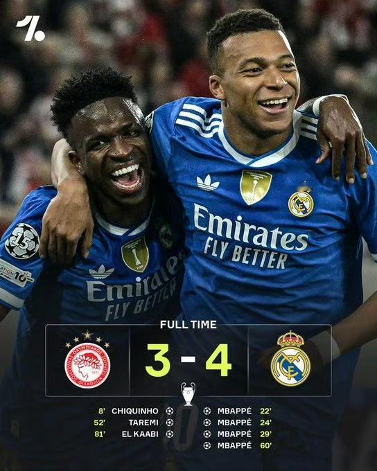 姆巴佩一个人扛着皇马赢球！

西甲领先只剩1分，欧冠也就排第五。

他比当年C罗