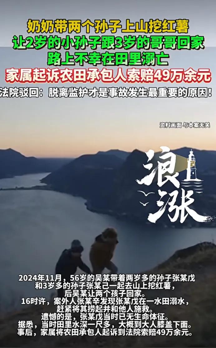 万万没想到！奶奶带两个孙子上山挖红薯，让2岁的小孙子跟3岁的哥哥回家，路上不幸在