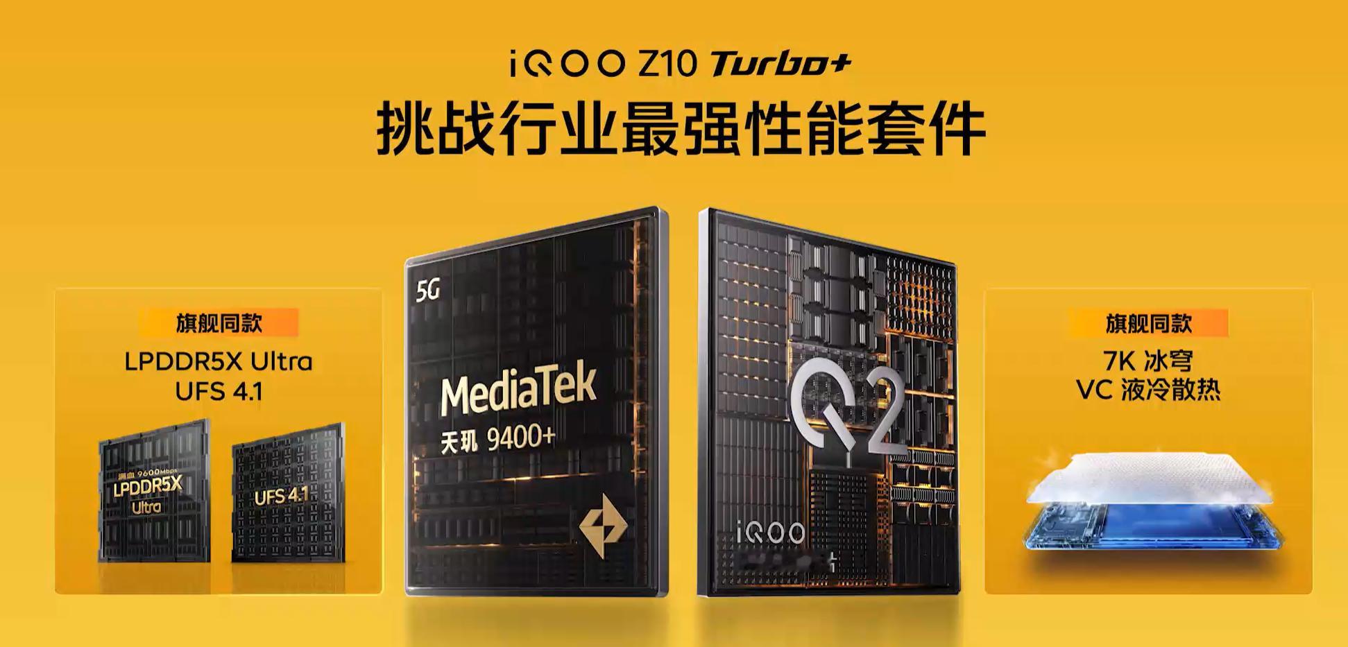iQOO Z10 Turbo+ 不出意外用的是性能旗舰三件套，有一说一，在性能这