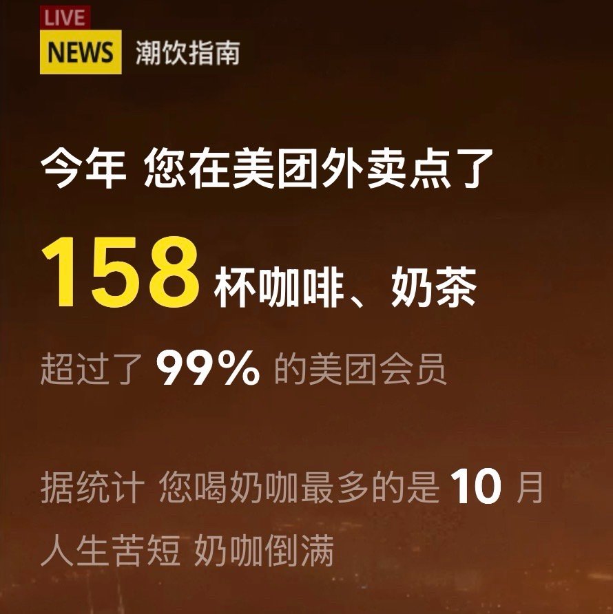 今年点了270杯咖啡加上manner 星巴克和mstand啥的一天一杯以上了 