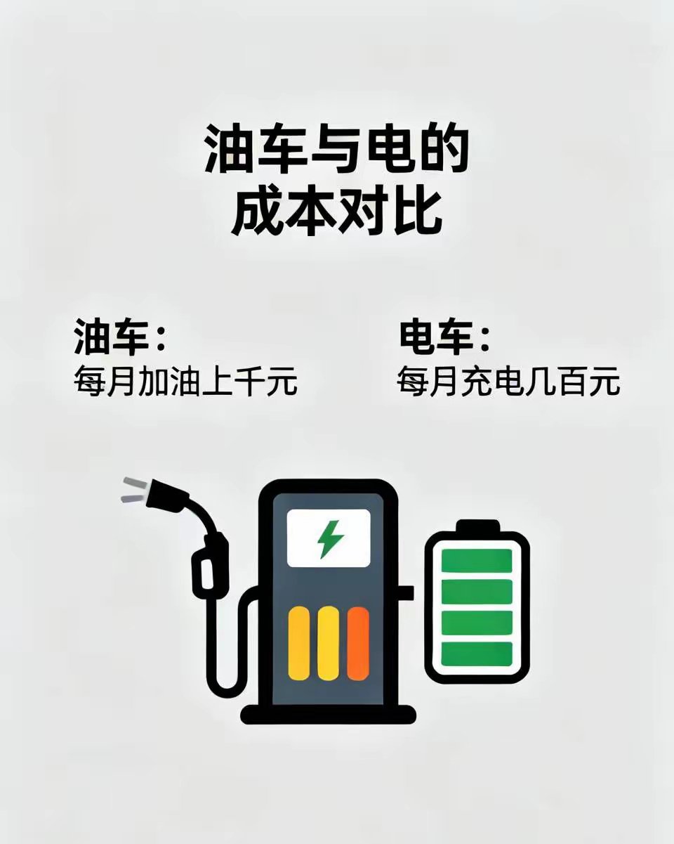 开油车的人每月加油上千元，开电车的人每月充电几百元，那为什么大街上的油车开的满大