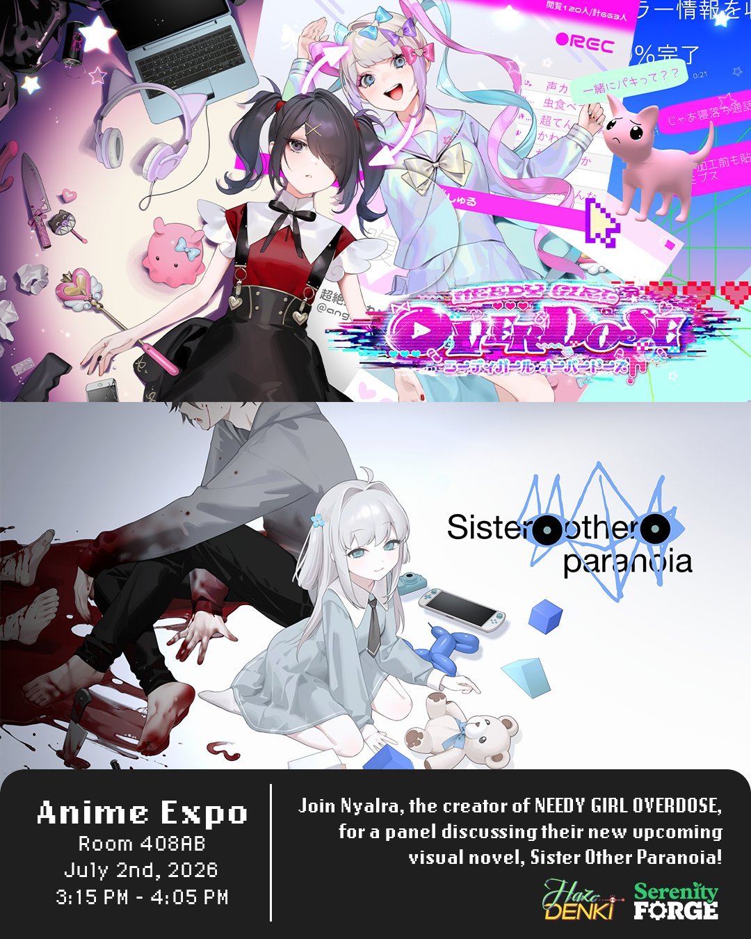 《主播女孩重度依赖》原班人马新作，黑暗视觉小说《妹妹、他人、妄想症》将于7月2日