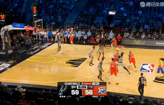 好家伙，马刺反超雷霆6分！第三节打出一波10-0马刺vs雷霆