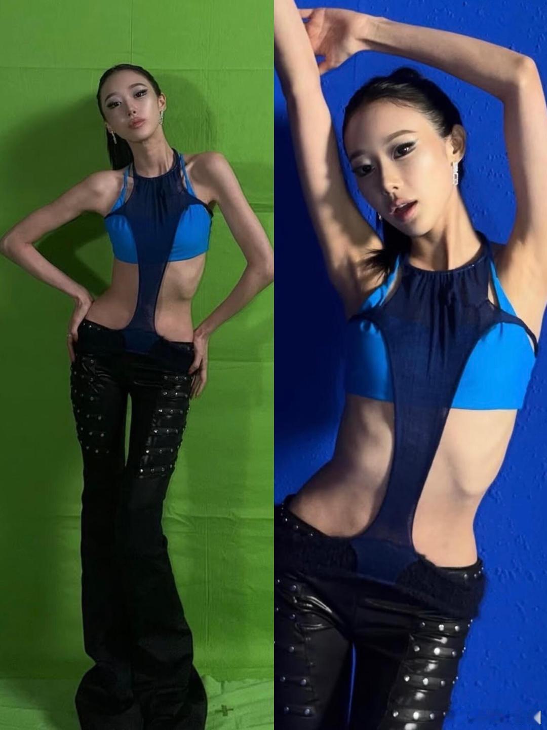 giselle肋骨好明显现在娱乐圈对身材的要求也太离谱了，我都替她喘不过气。gi