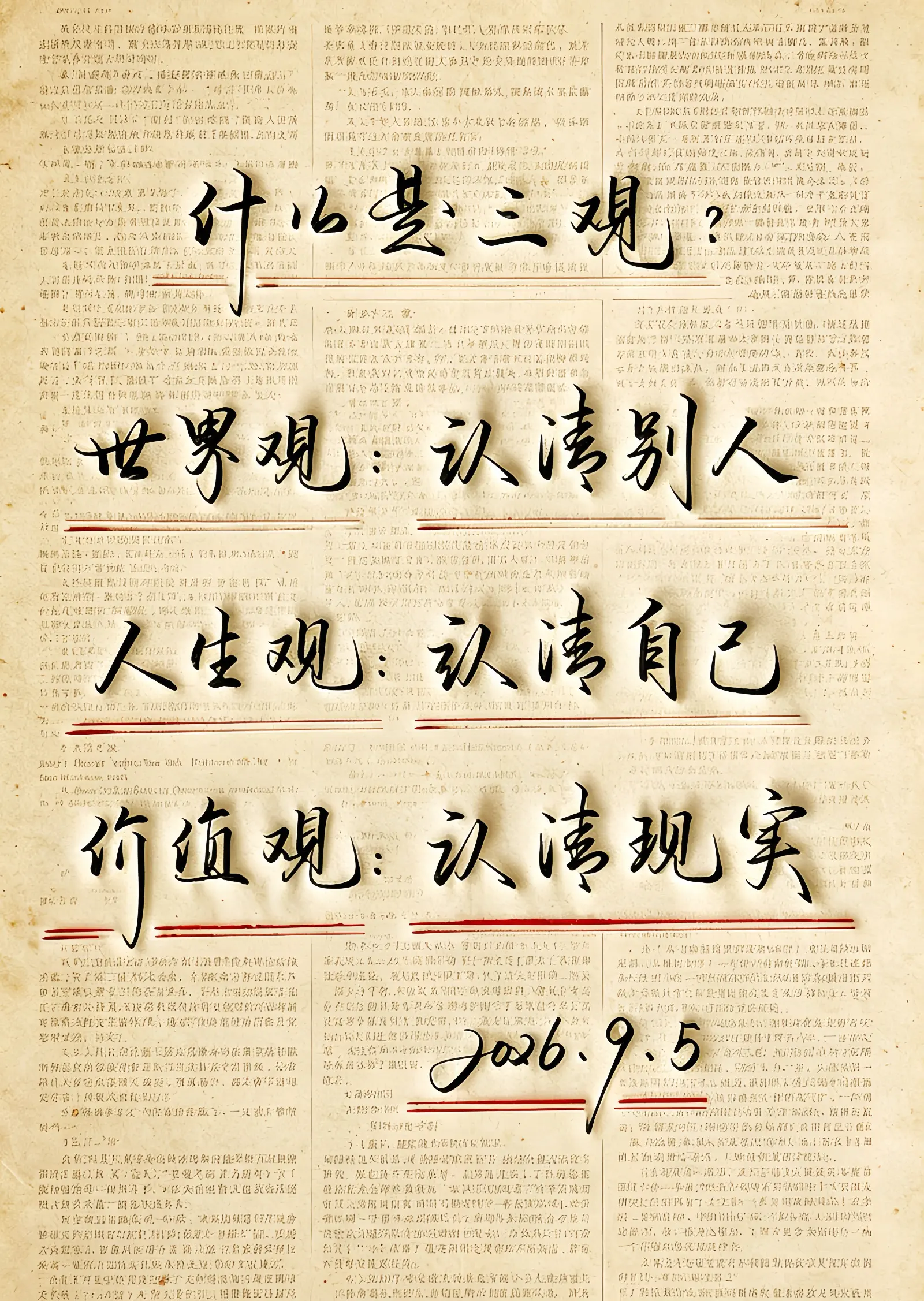 写字是一种生活 三观