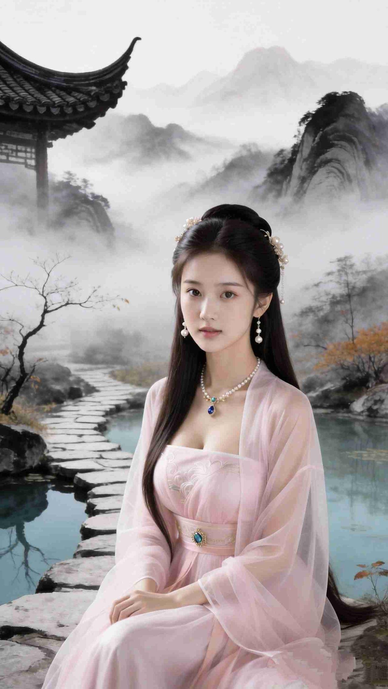 我的今日状态：😁轻松愉快
我这里的天气：☀️晴天
《粉衫临水》
 
粉衫轻拢一