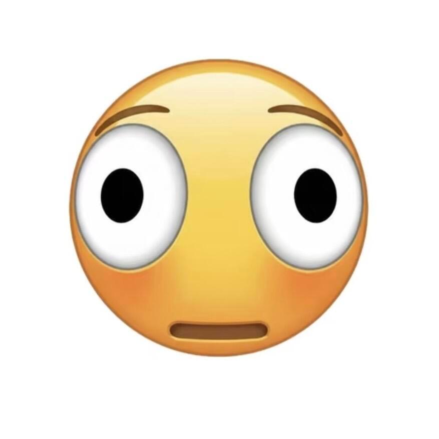 苹果迎来了最好笑的emoji🫪🫪哈哈哈太好玩了，懵逼中带点羞涩透着可爱 