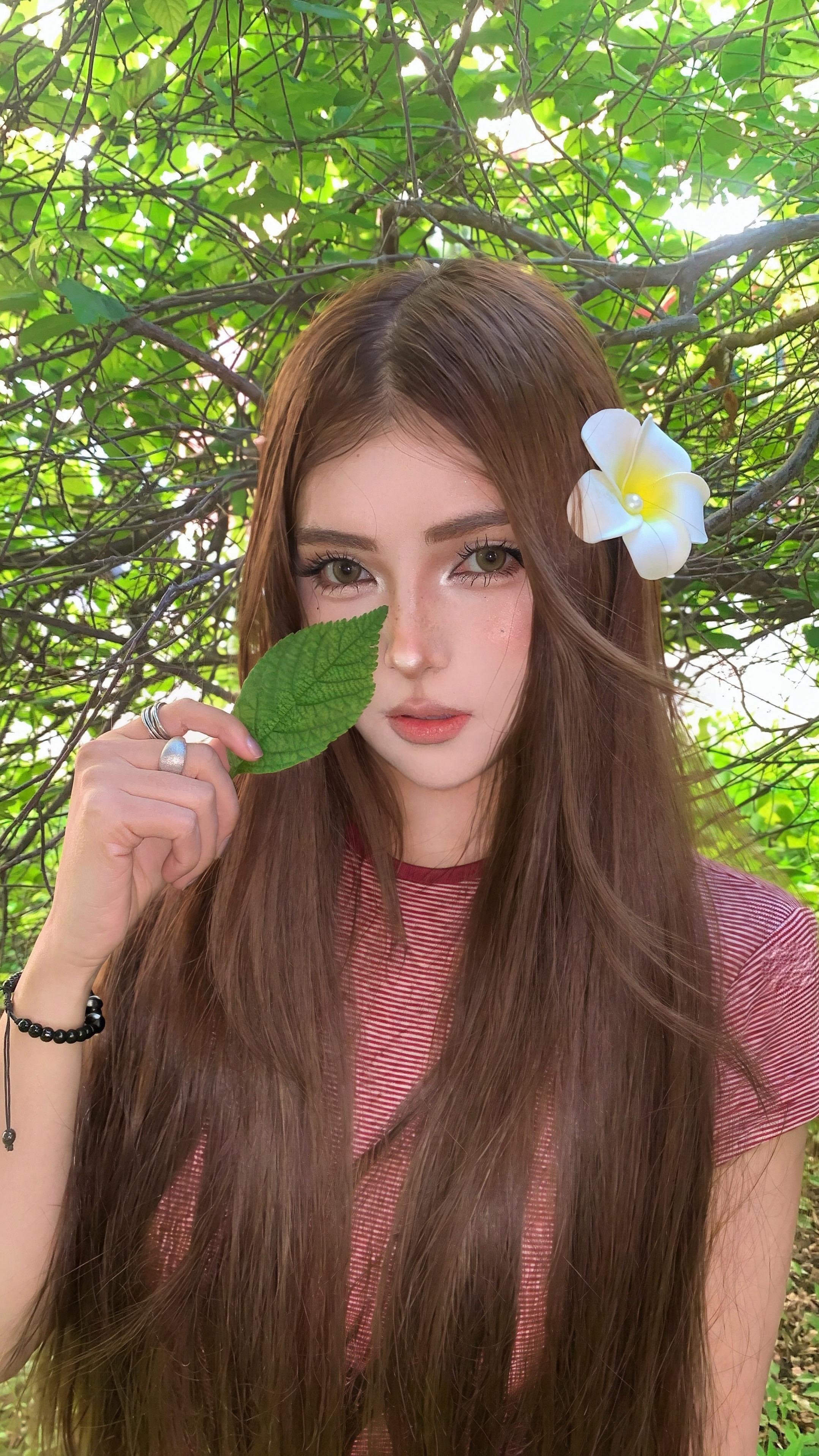 阳光下的绿色。