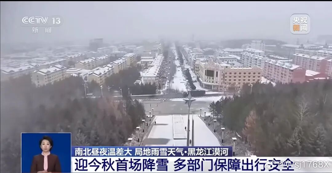 10月9日清晨，黑龙江漠河迎来2026年入秋后的第一场降雪。 ​​​