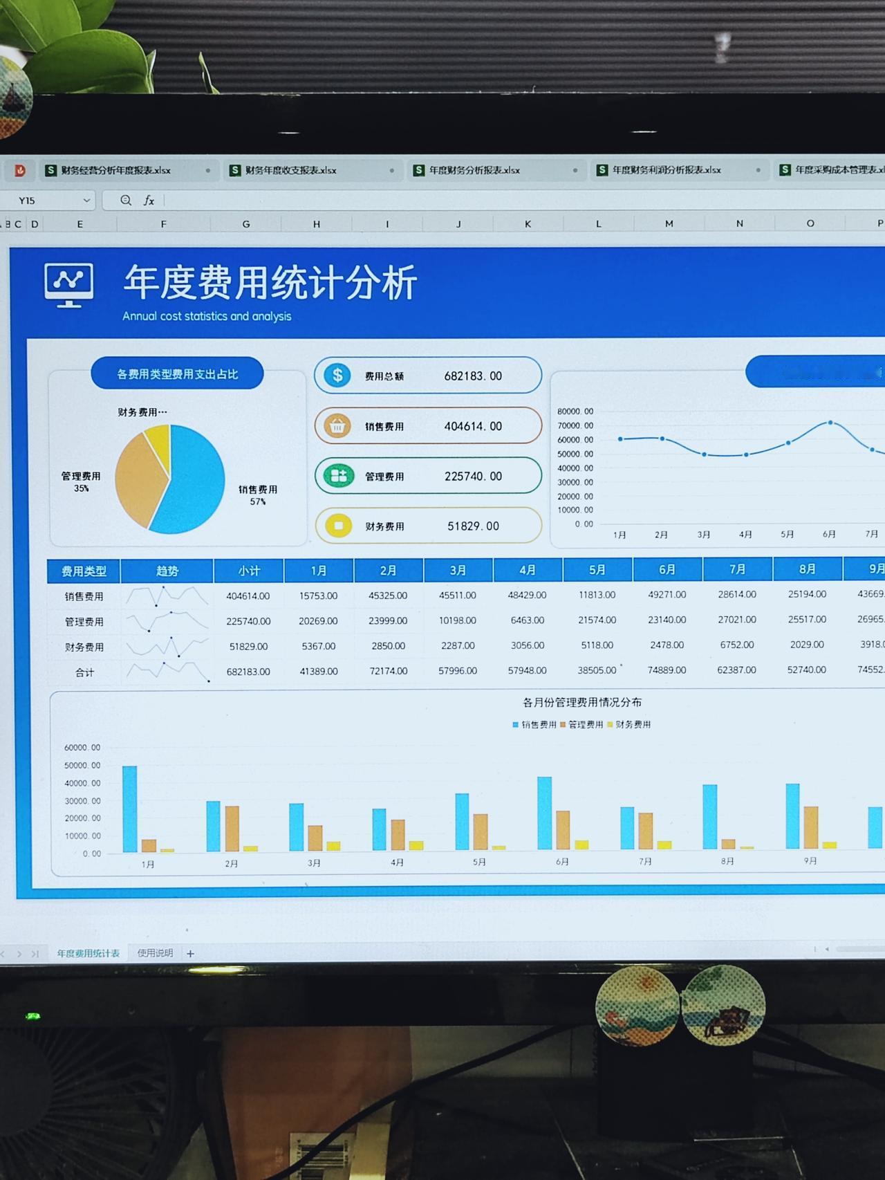 六大年度财务分析报表，包含
年度费用统计分析
财务经营分析年度报表
财务年度收支