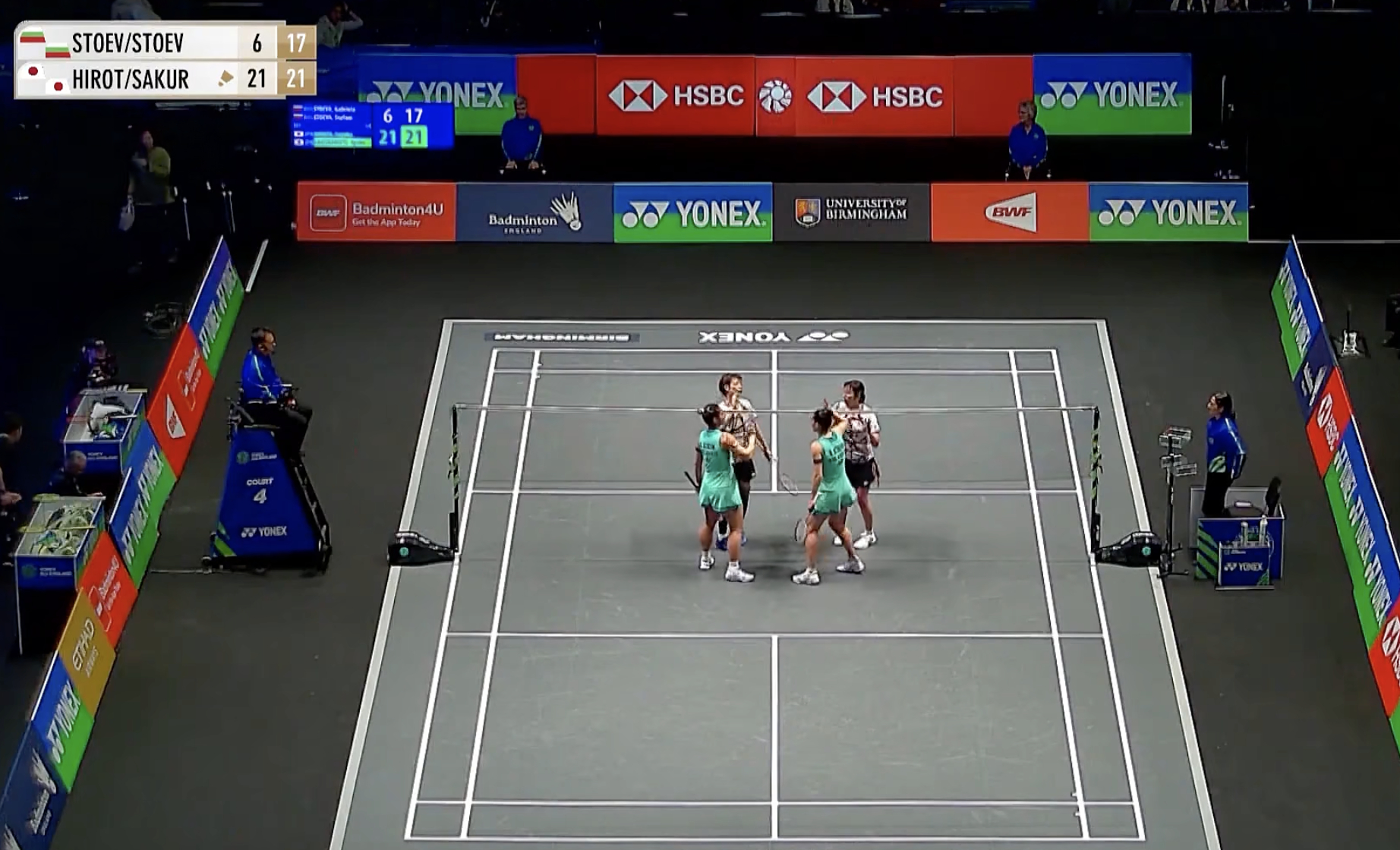 广田彩花/樱本绚子🇯🇵 21-6、21-17 🇧🇬加夫列拉/斯蒂法尼下轮