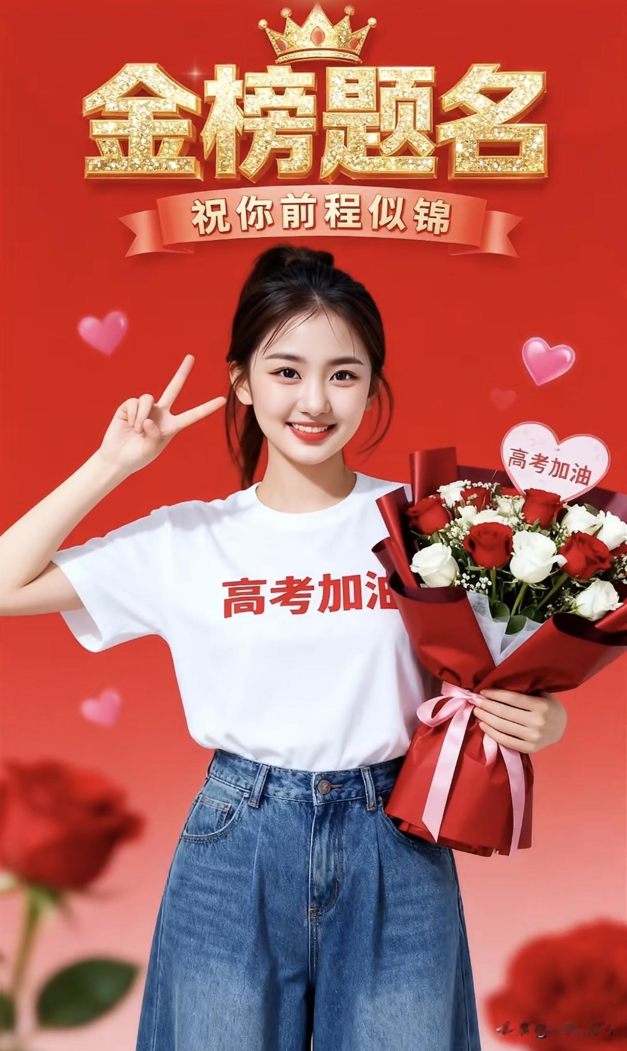 金榜题名，前程似锦！祝高考顺利，加油！💕🌹古风高考祝福语 校园高考祝福 马上