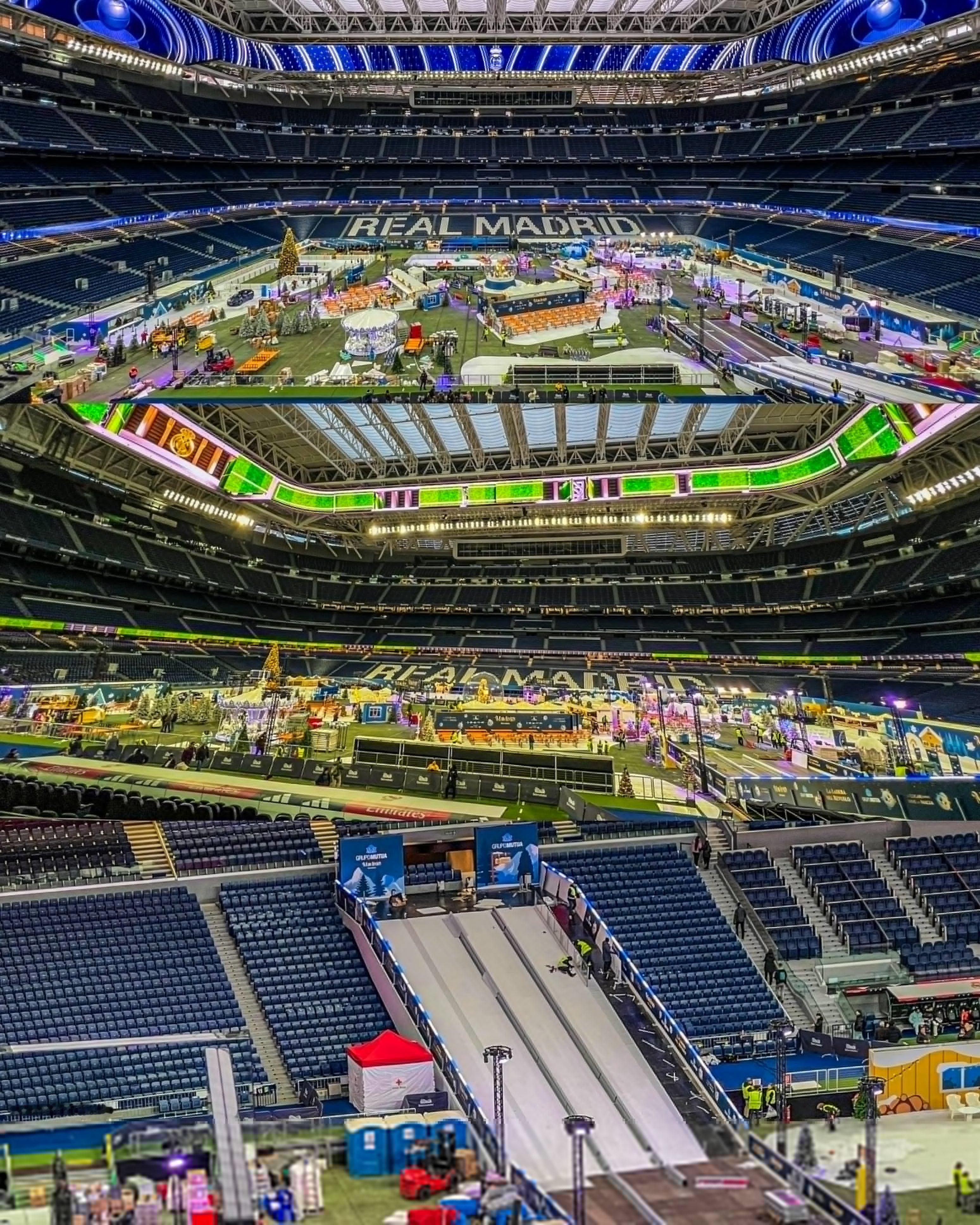 伯纳乌变成了冬季仙境皇马