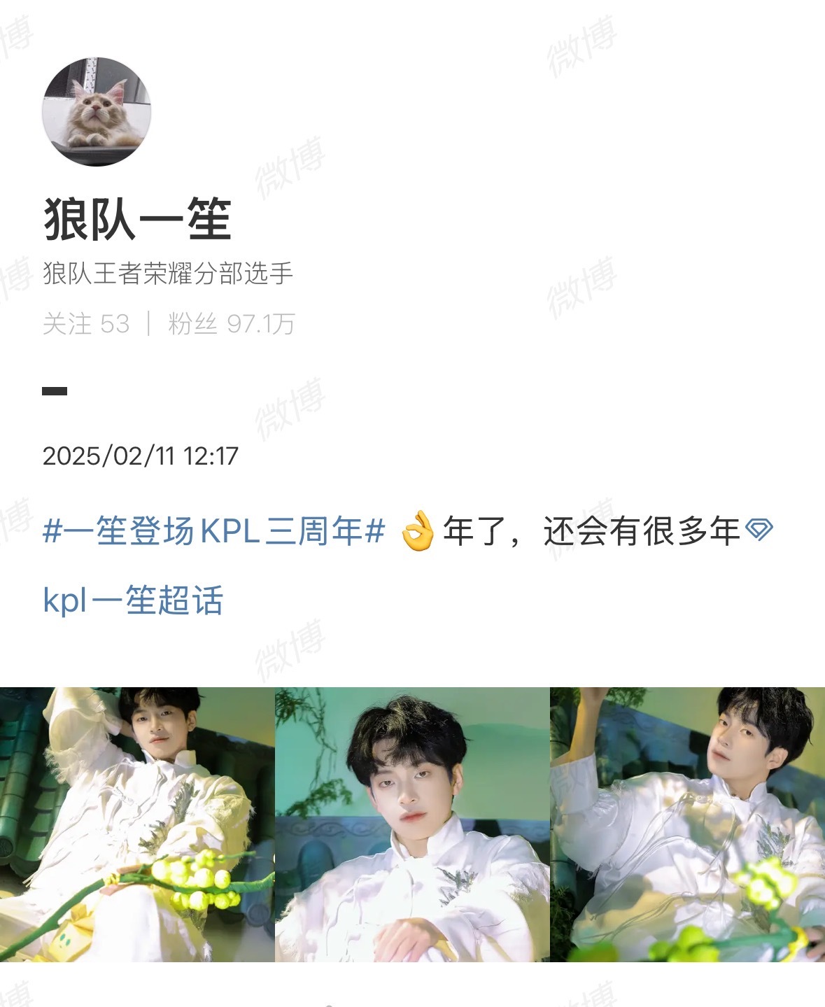 一笙登场KPL三周年 一笙：三年了，还会有很多年很难不支持[doge] 