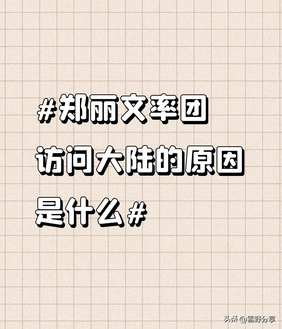郑丽文率团访问大陆，原因很明显。当下台海局势紧张，战争只会让各方皆输，和平才是共