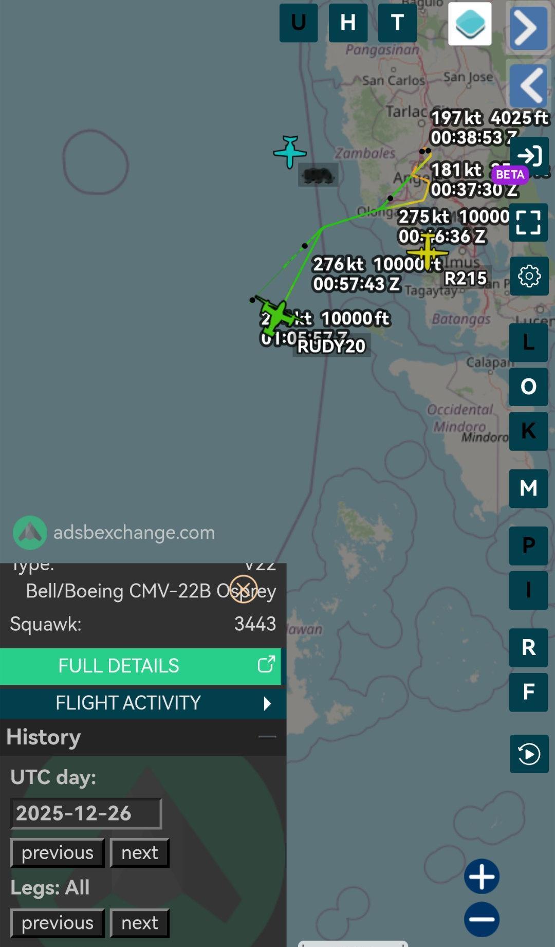 12月26号，CMV-22B的飞行活动显示，美国海军林肯号(CVN-72)航母打
