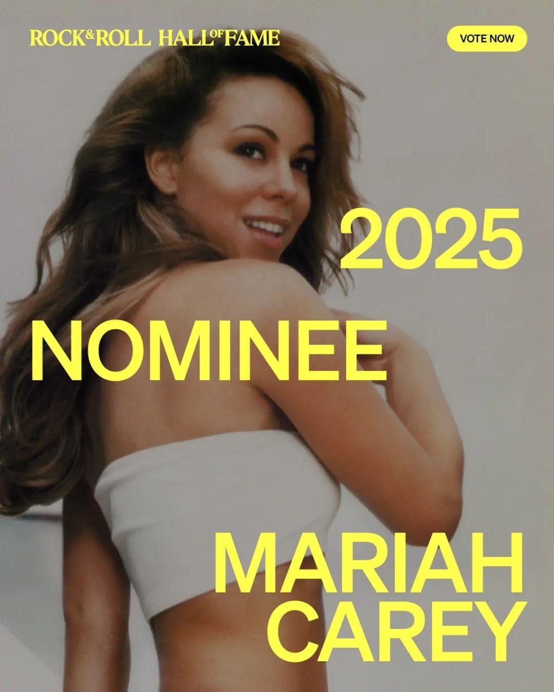 继2024年落选后，今年 Mariah Carey 再次入围2025摇滚名人堂（