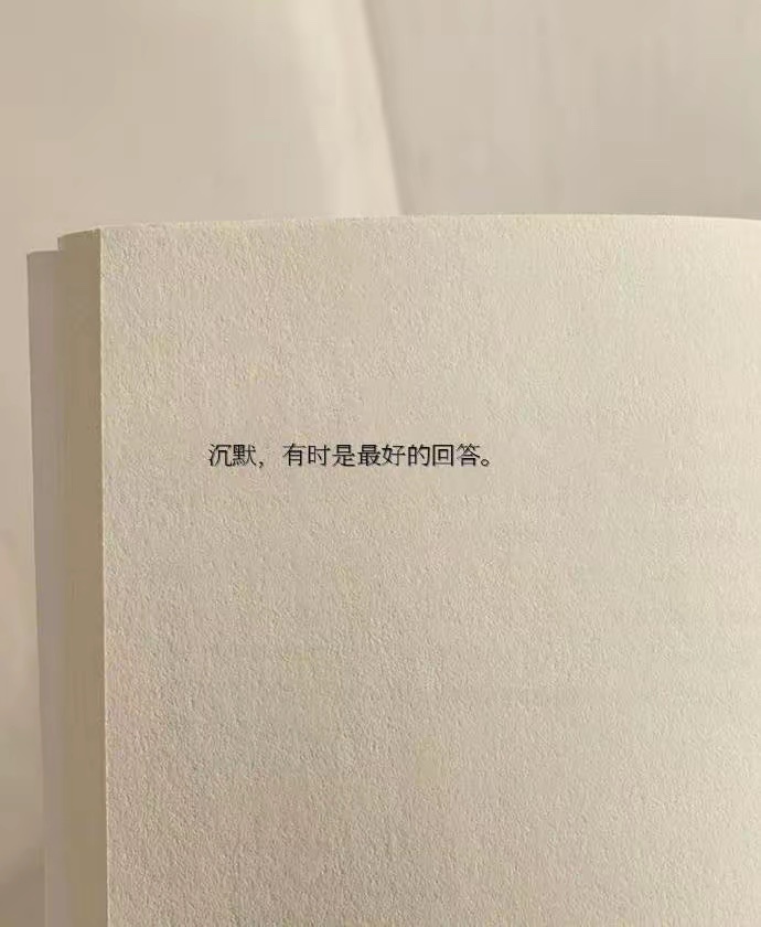 沉默，有时是最好的回答 