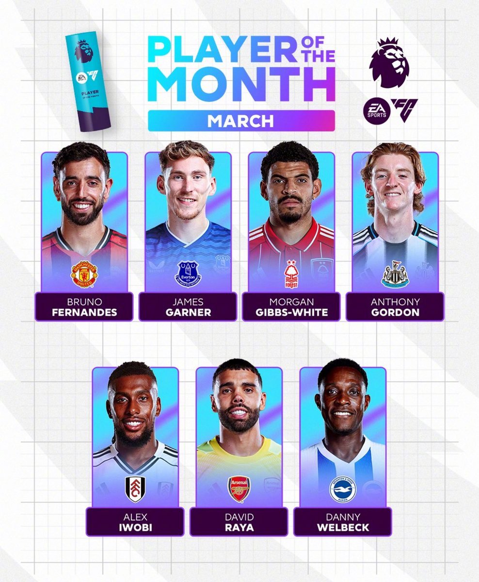 📢 官方消息：布鲁诺·费尔南德斯入选英超三月最佳球员候选名单！🇵🇹🙌曼联