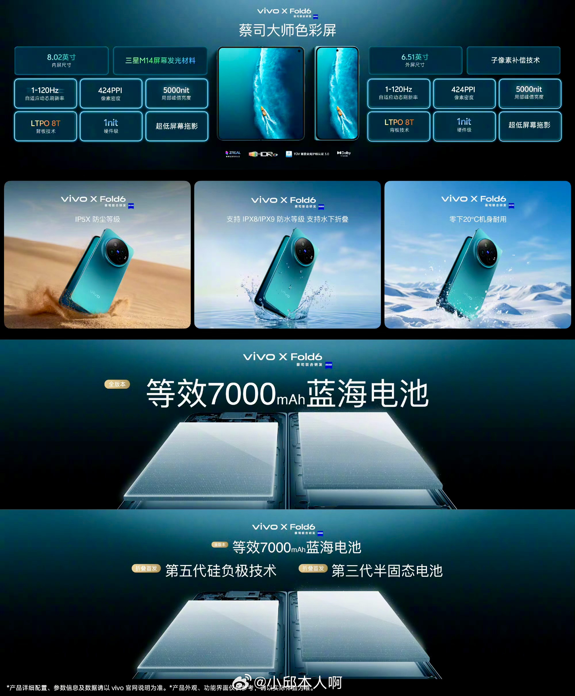 XFold6配置夯爆了“vivo X Fold6 终于来了！7999起，顶配黑金