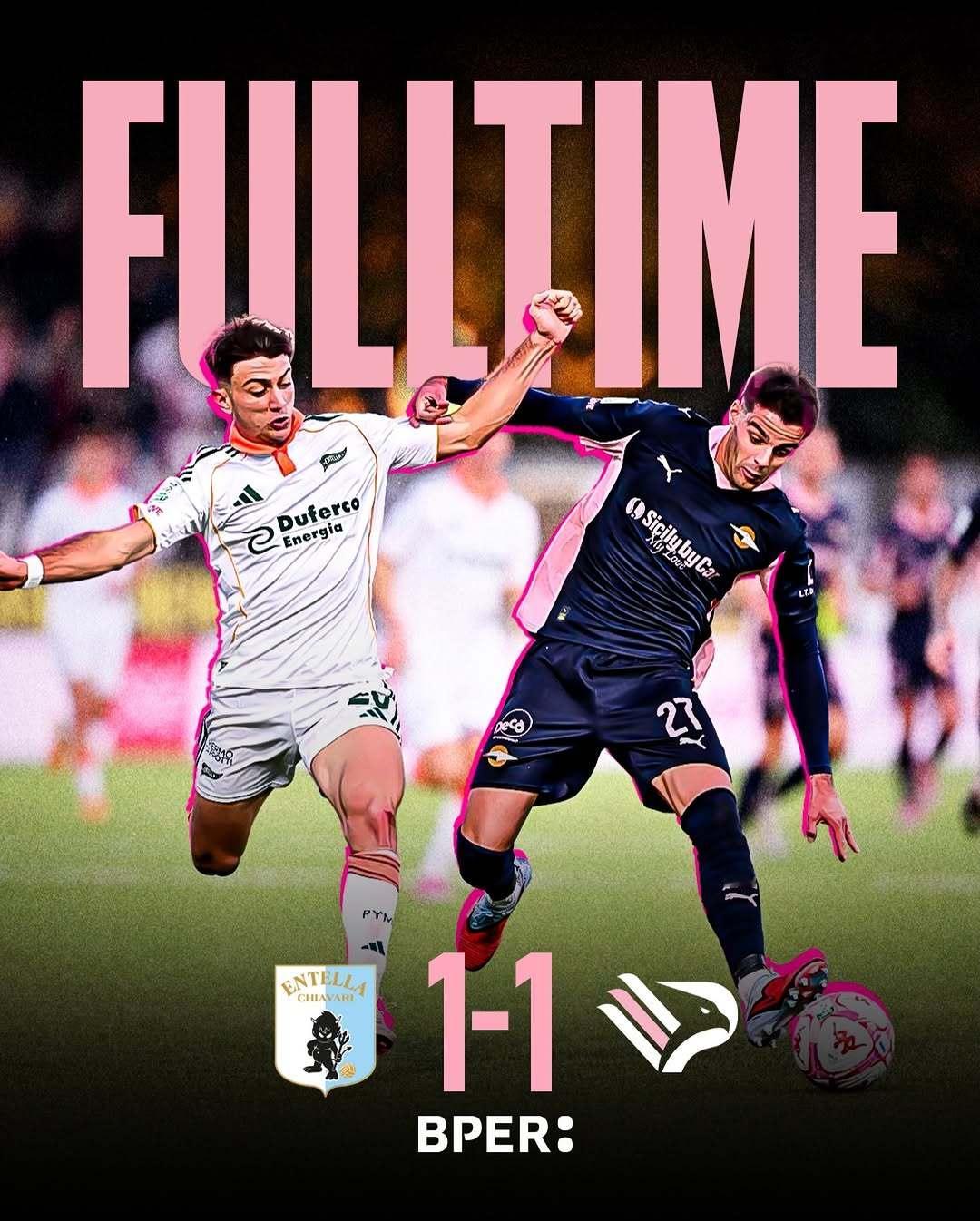 由菲利普·因扎吉🇮🇹教练执教的巴勒莫客场1：1维尔图斯恩特拉队。