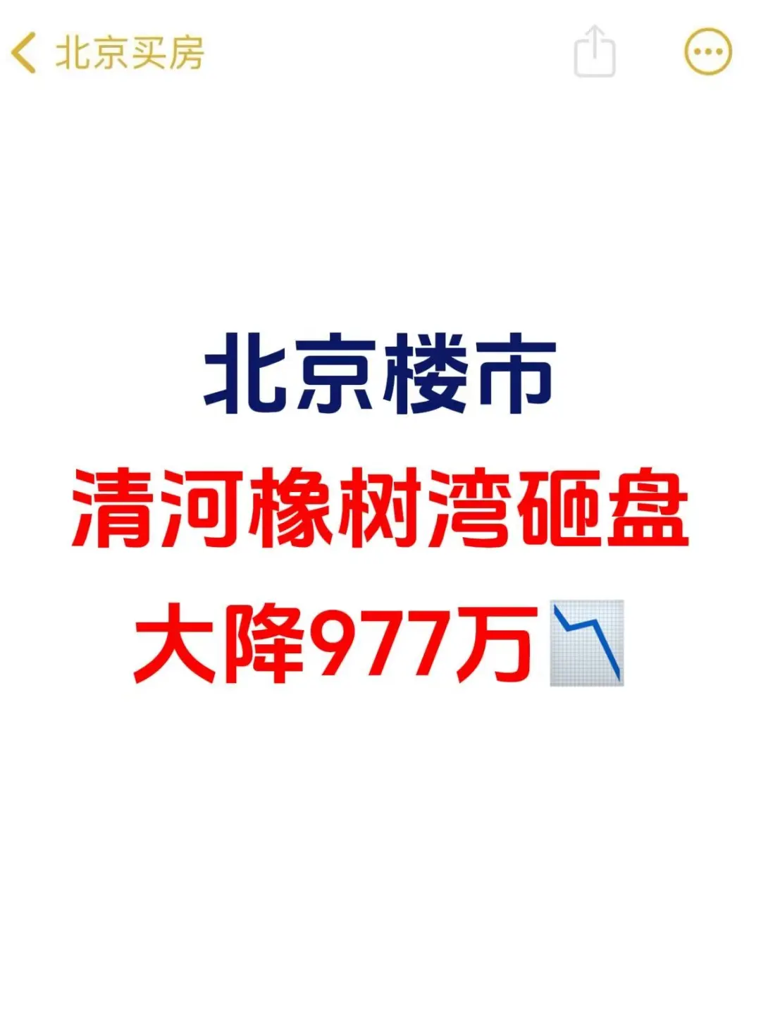 北京楼市，清河橡树湾砸盘，大降977万📉