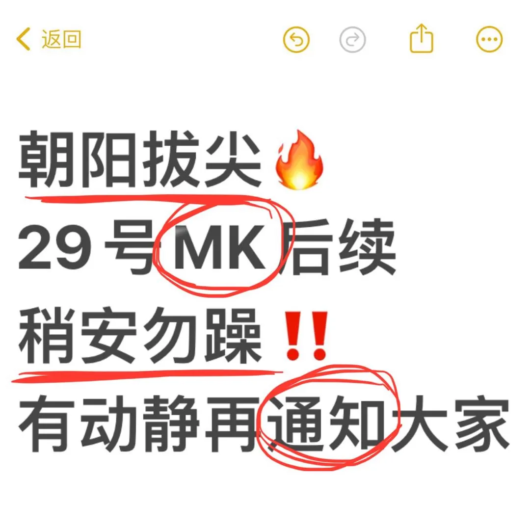 朝阳XSC29号拔尖后续，稍安勿躁‼️
