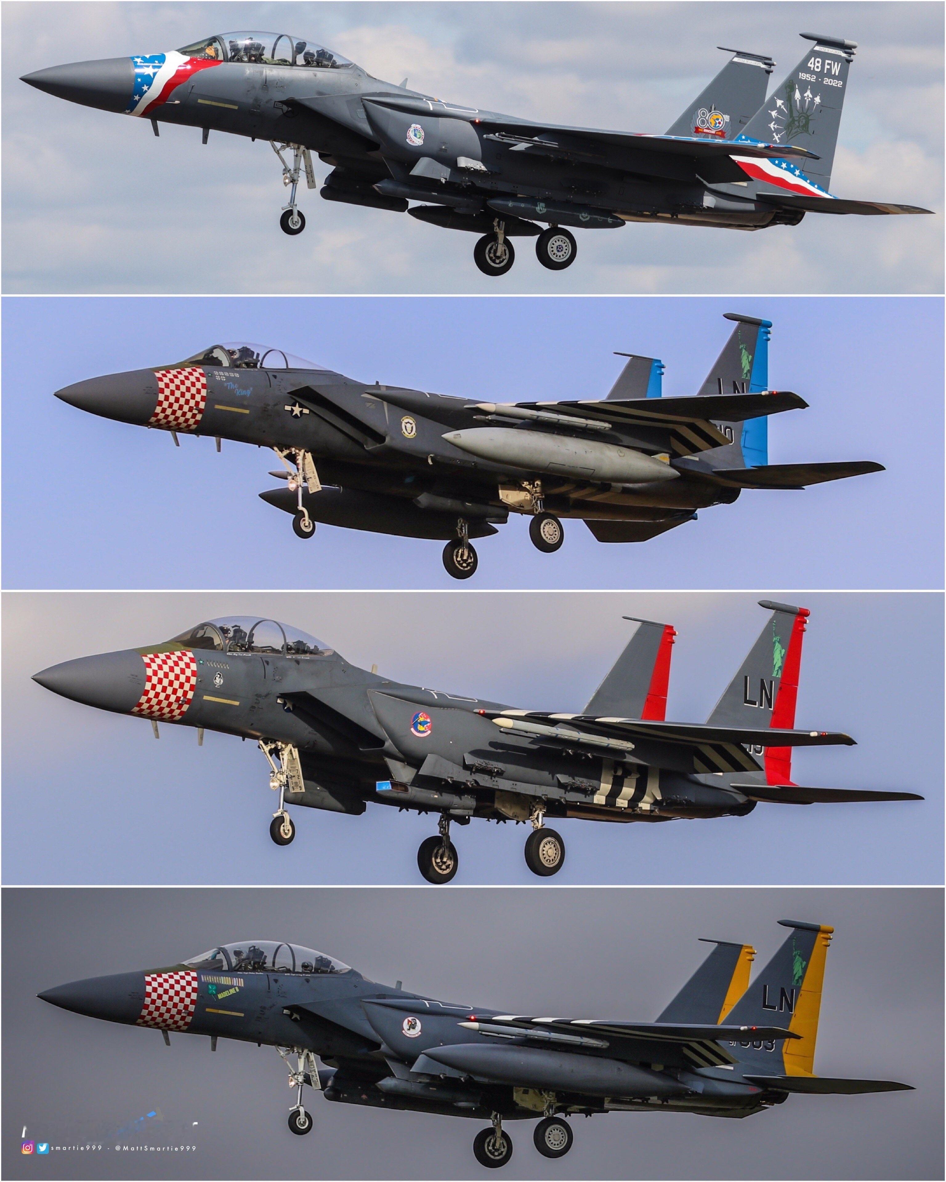 今日老鹰 USAF 48FW（LN）F15军用飞机信息汇 从上到下：第48联队（