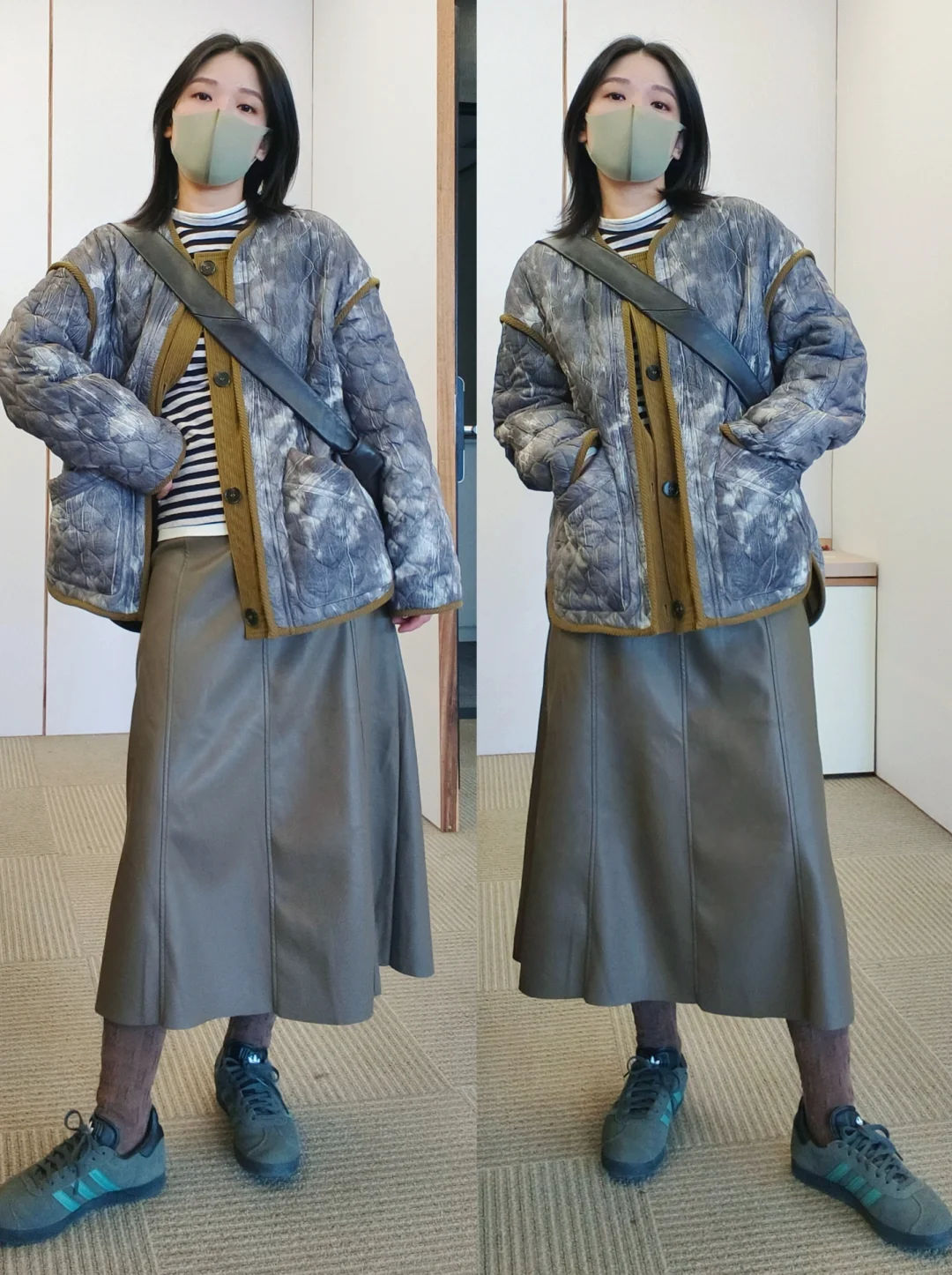 周五好。降温啦！今天穿了件还挺特别的棉服
