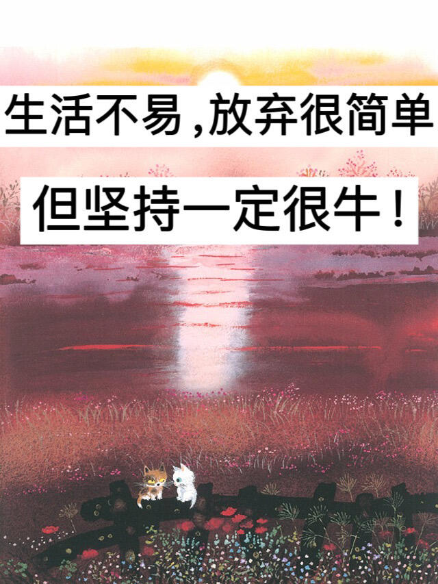 生活不易，放弃很简单，但坚持一定很牛！