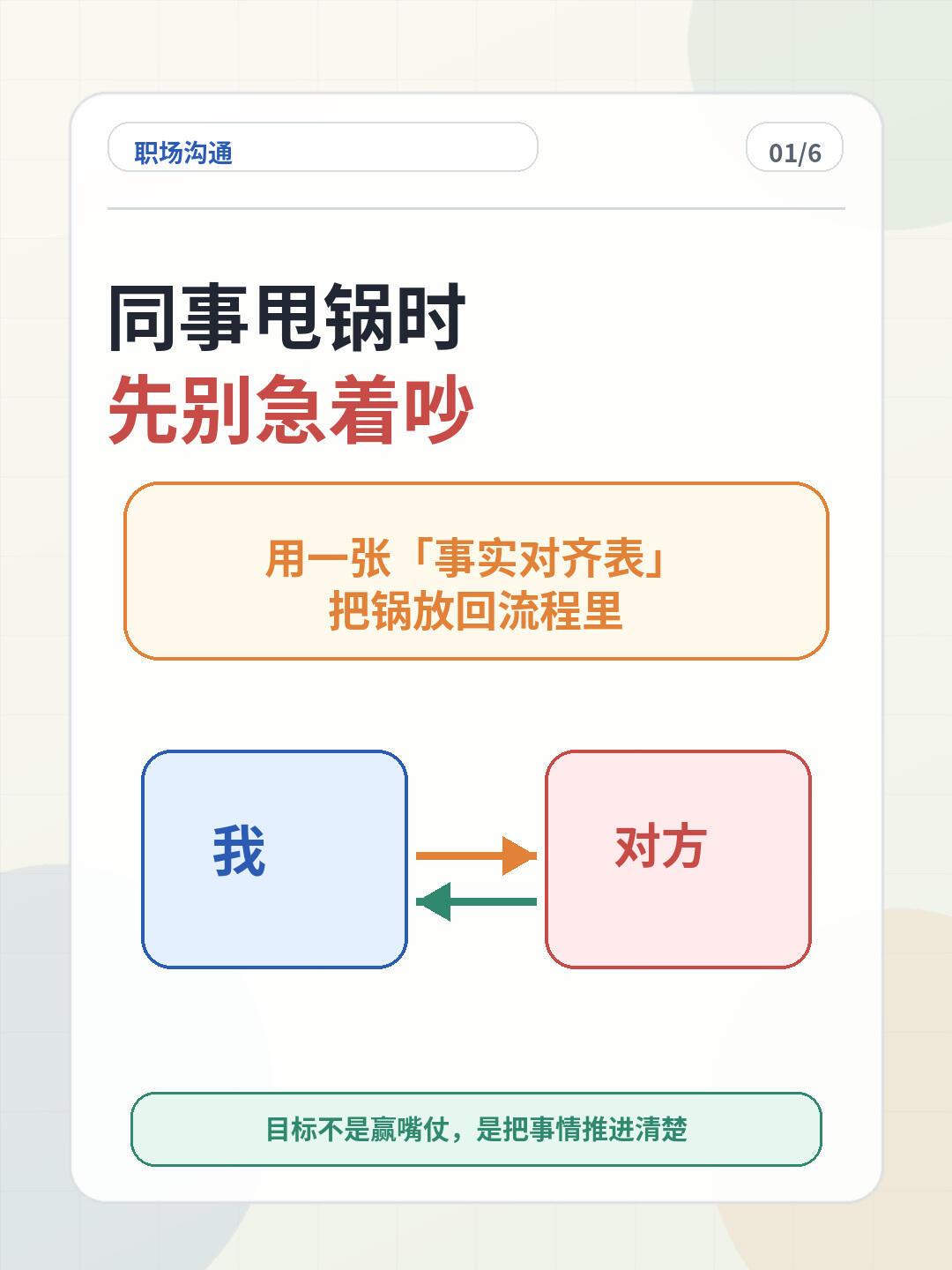 同事甩锅时，先做一张「事实对齐表」职场里最让人憋屈的场景之一：
事情出了问题，对
